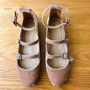 Women’s Madewell Pink Velvet Flats Size 7